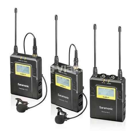 UHF Wireless Microphone System (2xTX9+RX9) with Case