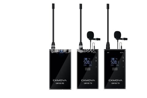 Ultracompact 3.5mm Output UHF Dual-Channel Wireless Microphone - 2 Microphones set