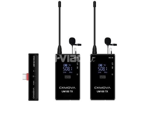 Ultracompact Type-C Output UHF Dual-Channel Wireless Microphone - 2 Microphones set