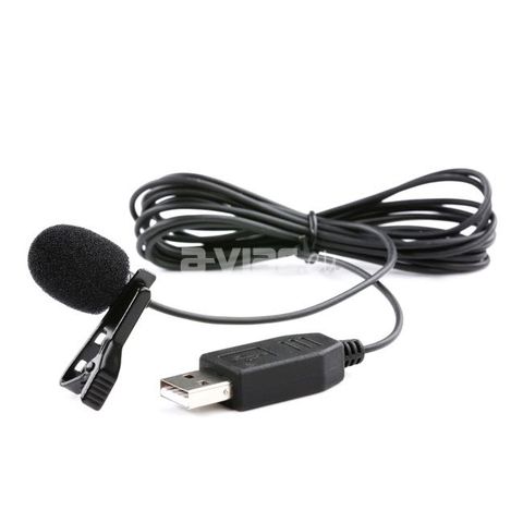USB Lavalier Microphone with Omnidirectional Polar Pattern